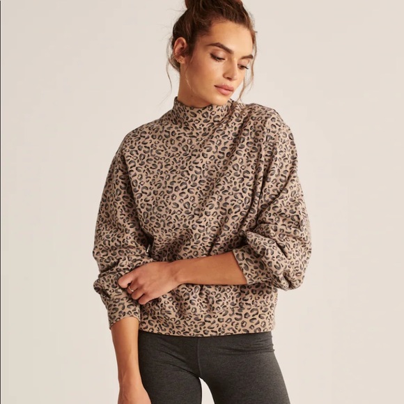 Abercrombie Fitch Leopard Mock Sweatshirt